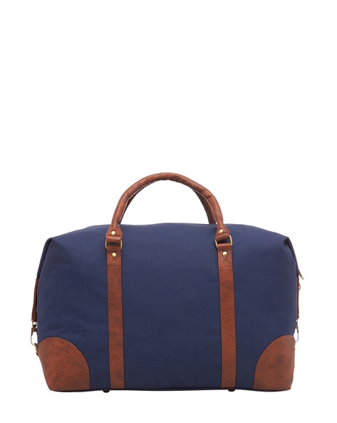 Blue Leather Large travel bag