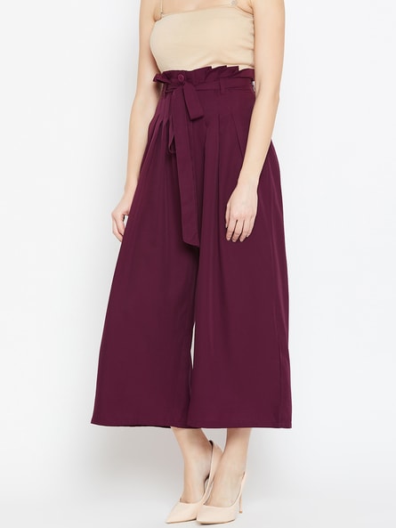 Burgundy hot sale paperbag trousers