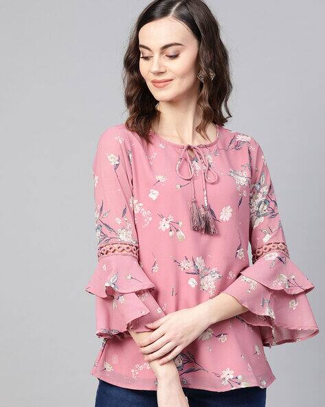 トップス AMICA ETERNAL FLOWER TOP PINK AMICA ETERNAL FLOWER TOP PINK（Dusky Pink Floral top - L）
