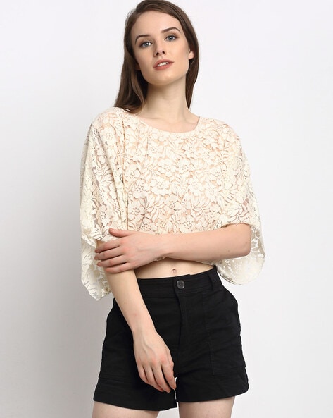 Buy Cream Tops for Women by Just Wow Online