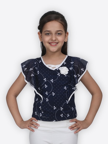 Girls Navy Blue Tops - Buy Girls Navy Blue Tops online in India