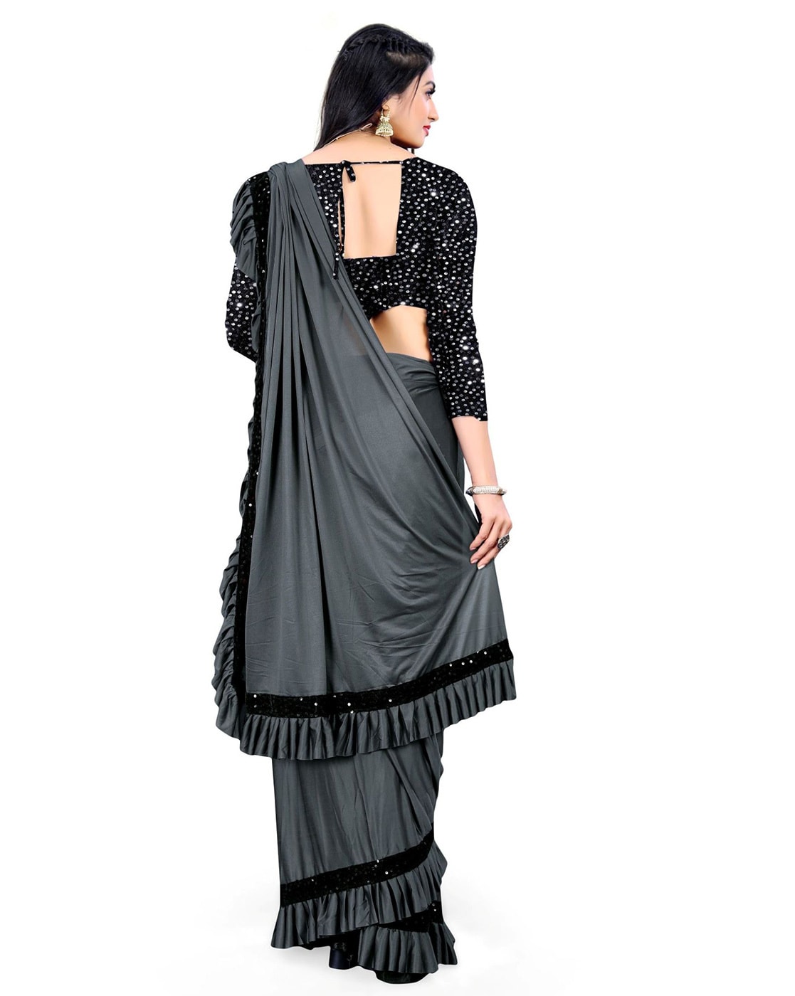 Buy Grey Sarees for Women by Vedatrayi Online