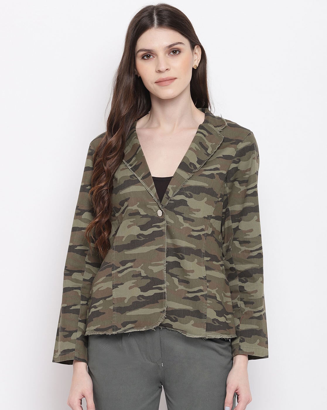 Army print blazer best sale