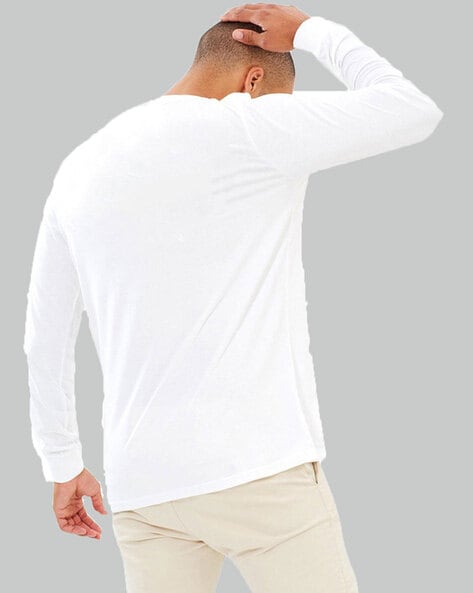 white t shirt for men full hand