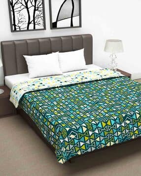 divine casa Microfiber Polyester Reversible 120 GSM Geometric Print Double Bed AC Dohar Quilt Blanket-picture-24