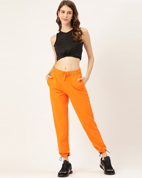 Straight Track Pants with Drawstring & Toggle Tie-Ups