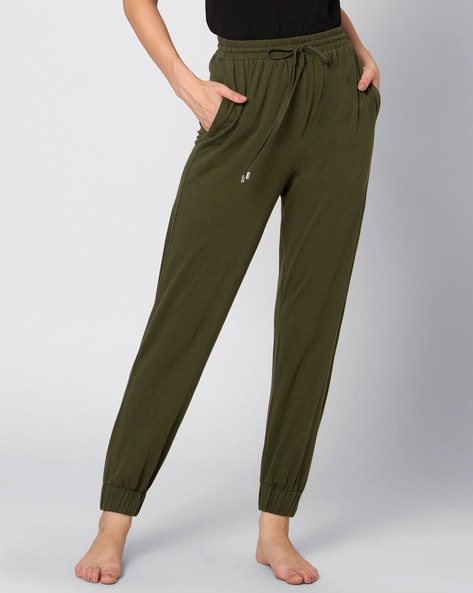 Buy Olive Track Pants for Women by FABALLEY Online