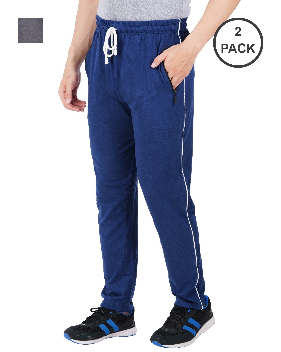 Buy Navy Blue Track Pants for Men by FIZZIQUE Online | Ajio.com