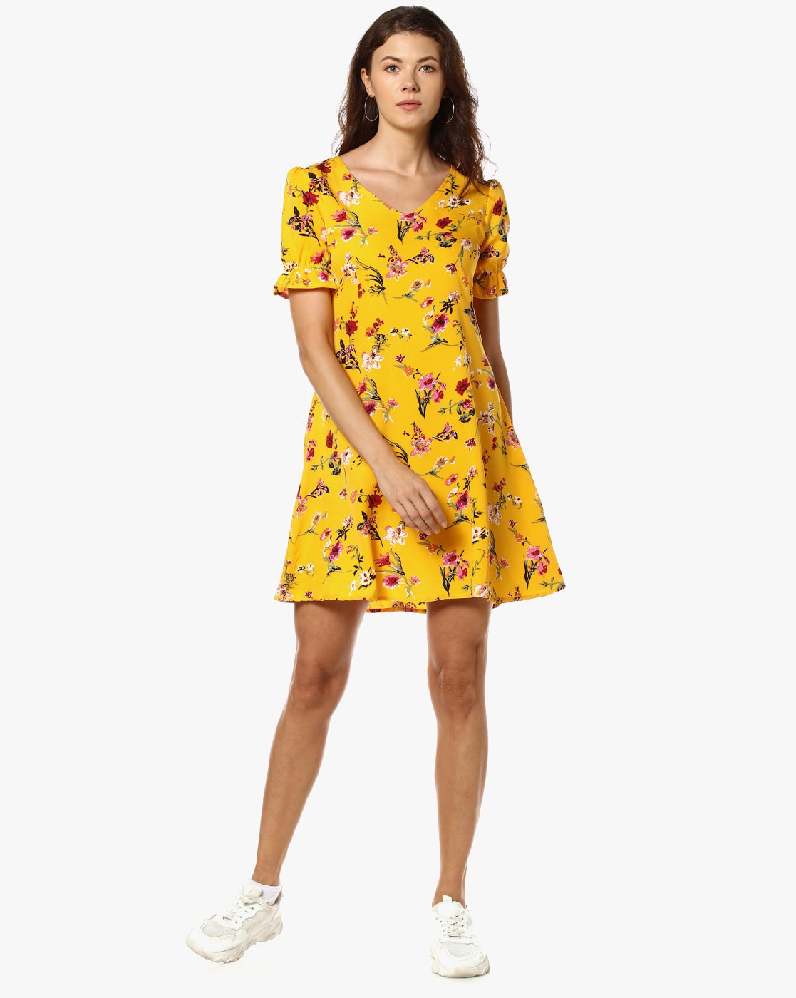 Buy Yellow Floral Jacquard Dress Online - Label Ritu Kumar International  Store View