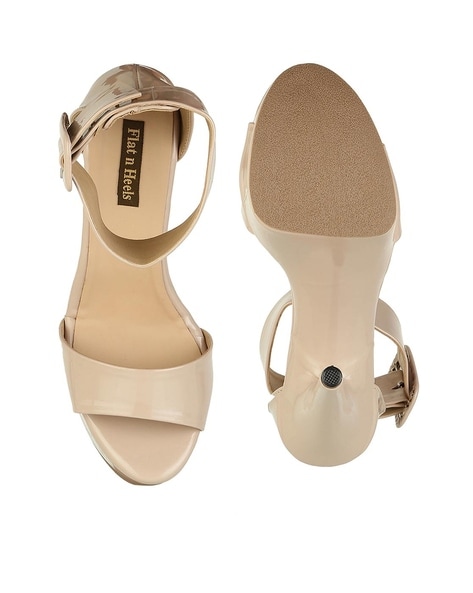 Buy Beige Heeled Sandals for Women by Flat n Heels Online