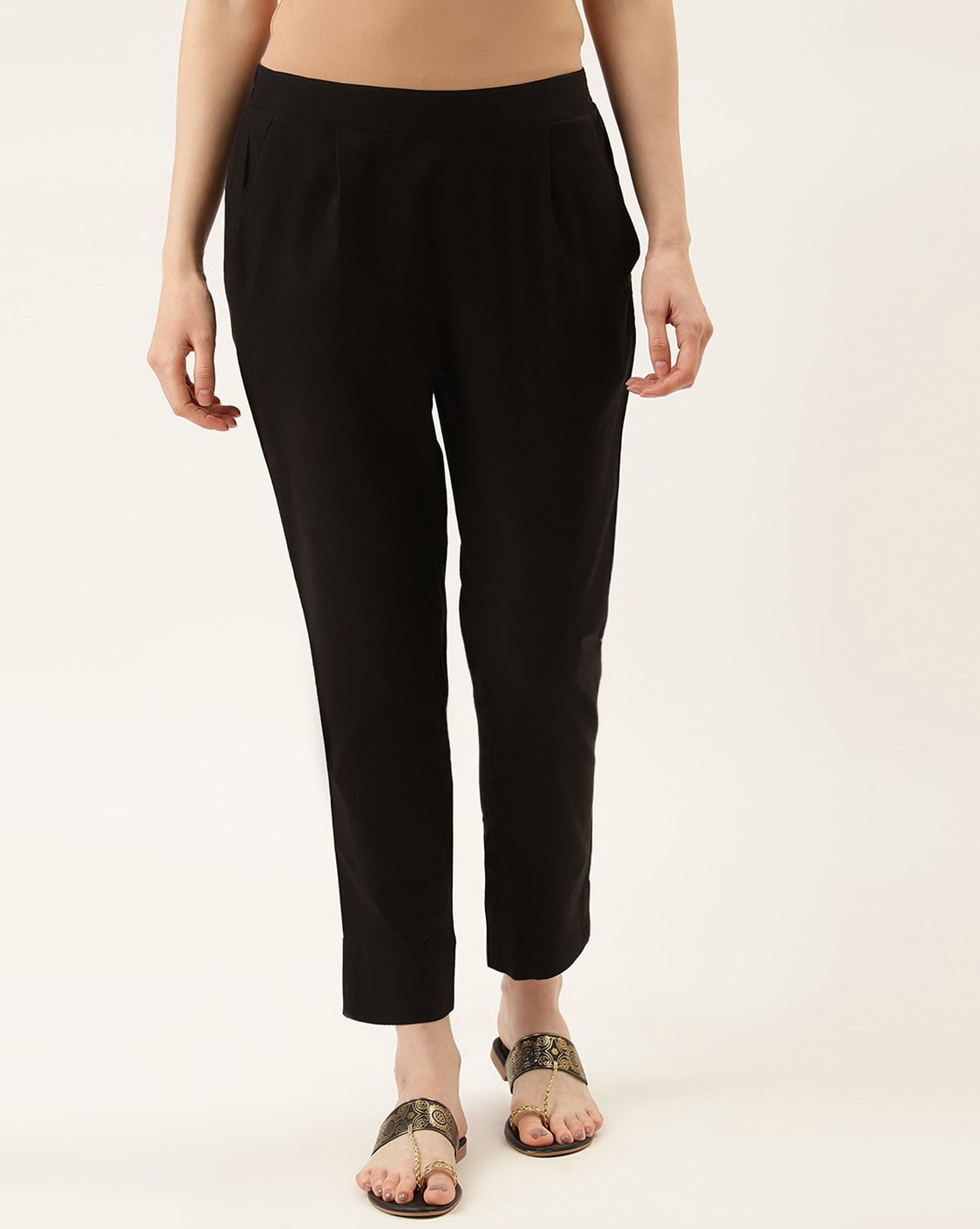 Weekday Daisy low rise trousers with front seam in black  ASOS