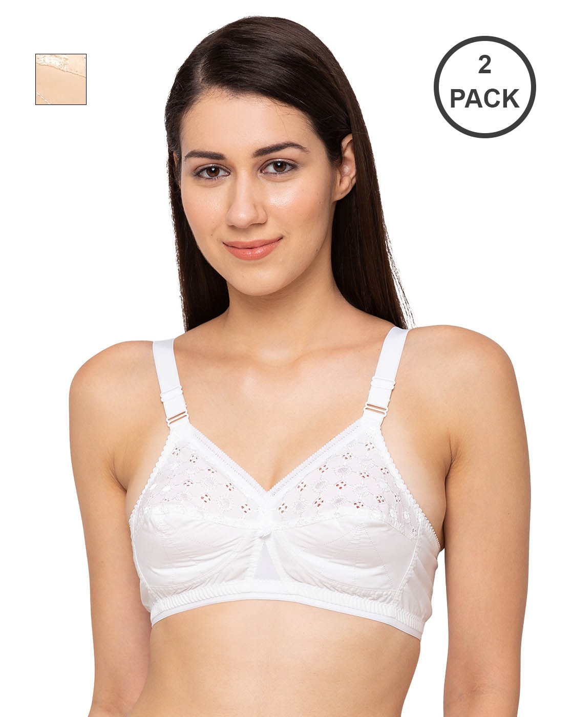 Buy Dezire Fashion Women White Hosiery Pack Of 3 Non-Padded Bra (42b)  Online at Best Prices in India - JioMart.