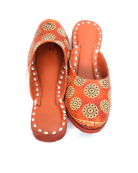 Floral Print Stylised-Toe Mules