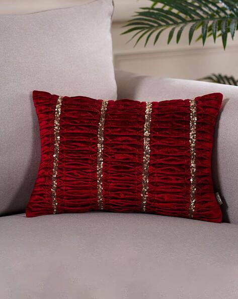 Striped Zip Closure Cushion Cover