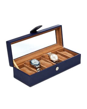 leather world Unisex 6 Slots Watch Organiser Box-picture-28