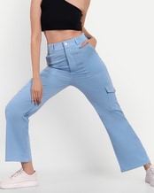 Buy Sky Blue Trousers & Pants for Women by Broadstar Online