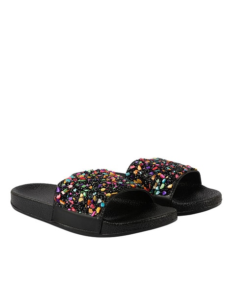 Girls 2024 black slippers