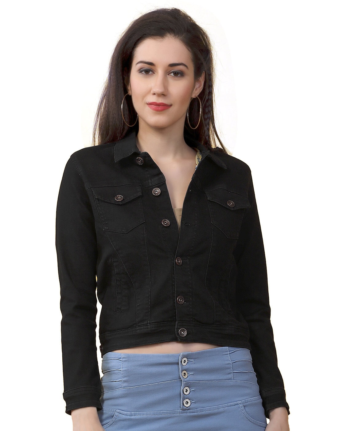 Buy online Black Denim Jacket from jackets and blazers and coats for Women  by River Of Design for ₹749 at 63% off | 2024 Limeroad.com