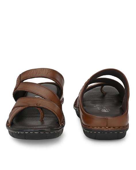 Buy online Brown Leather Slip On Sandals from Sandals and Floaters for Men  by Hitz for ₹1469 at 65% off | 2024 Limeroad.com