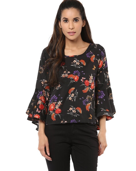 Tops & Tunics  HARPA Women's Floral Top with Bell Sleeves Size S