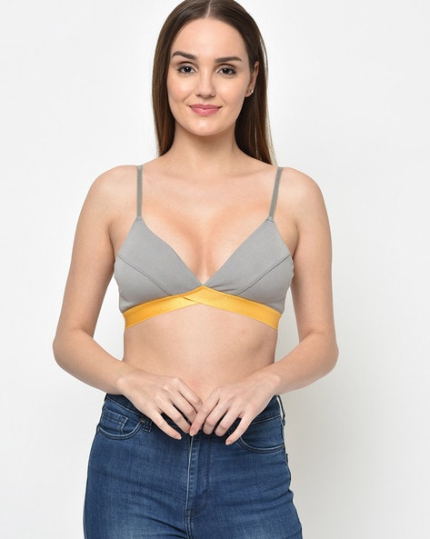 Buy Clovia Double Layered Non Wired Full Coverage T-Shirt Bra - Grey at  Rs.305 online