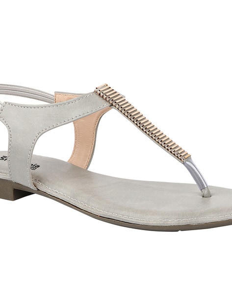 Jimmy Choo Silver Textured Leather Flat Ankle Strap Sandals Size 35.5 Jimmy  Choo | TLC