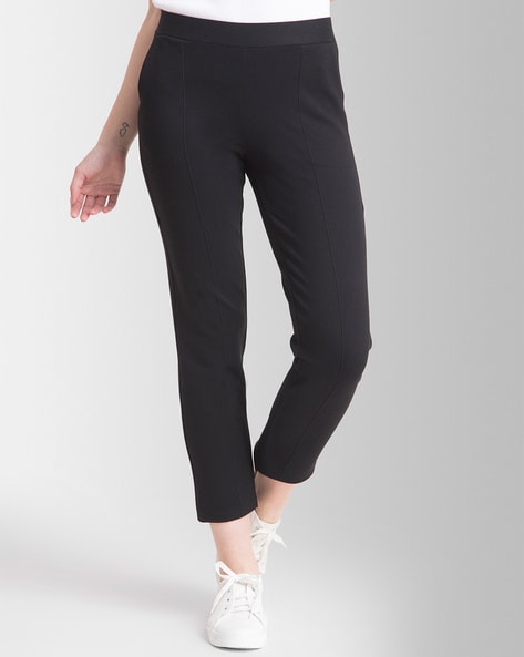 Buy Men Black Regular Fit Solid Casual Trousers Online  780078  Allen  Solly