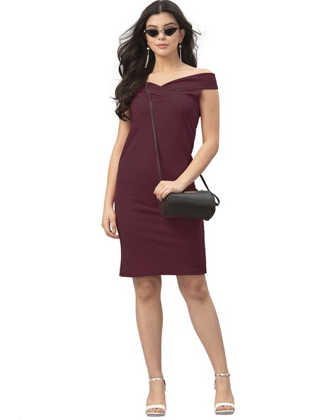 Boat Neck Bodycon Dress