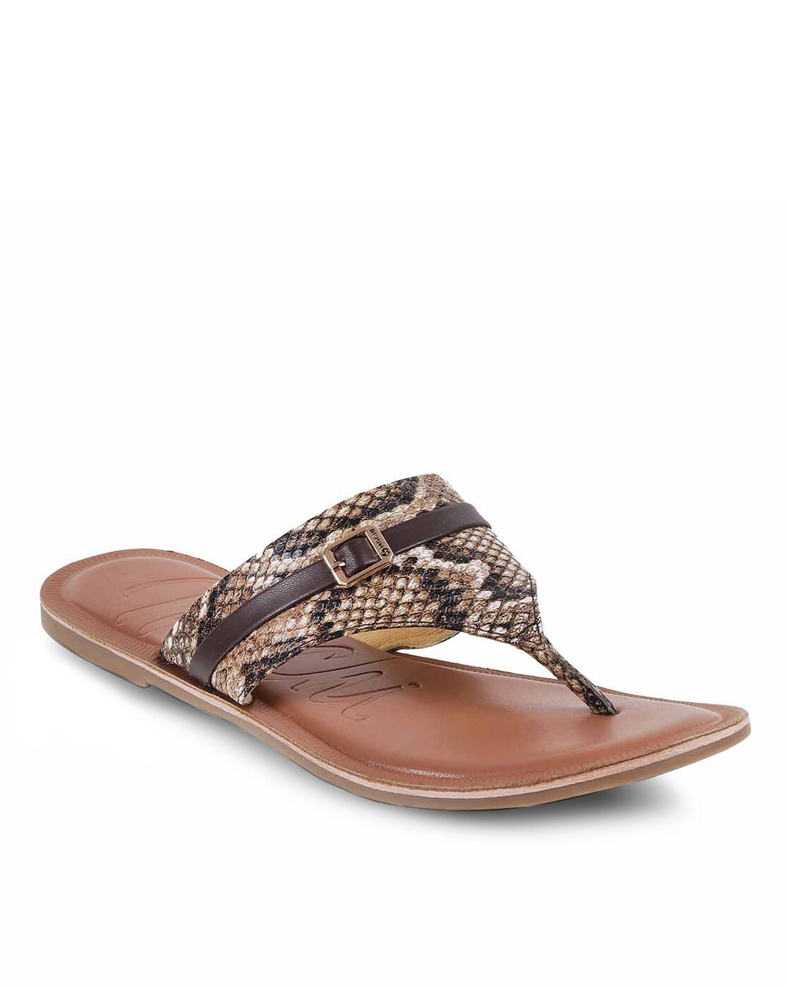 Buy Brown Flat Sandals for Women by Mochi Online Ajio