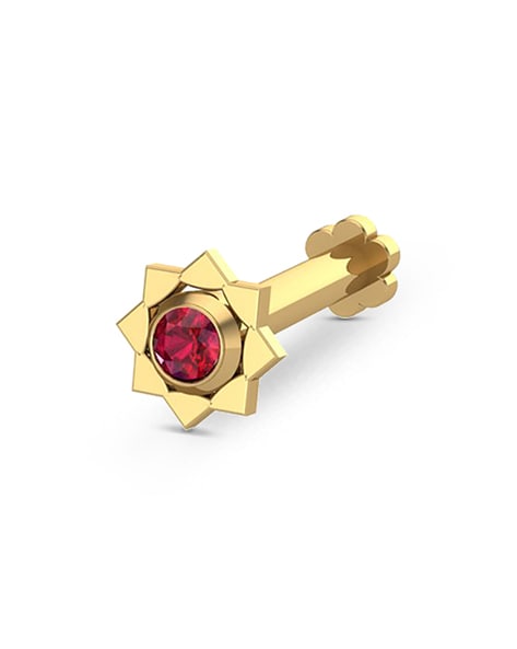 Red stone gold hot sale nose pin