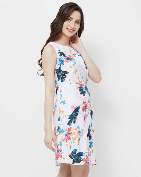 White floral best sale sheath dress