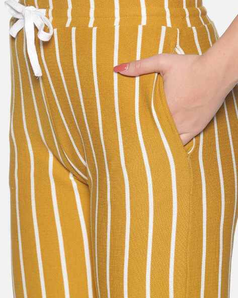 Yellow and white striped on sale trousers