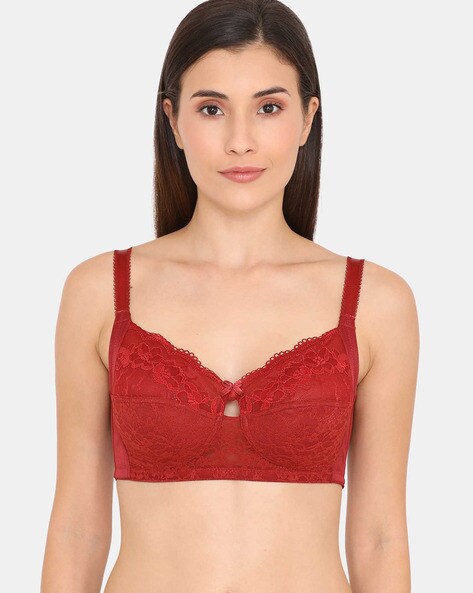 Lace Cotton Bra with Bow