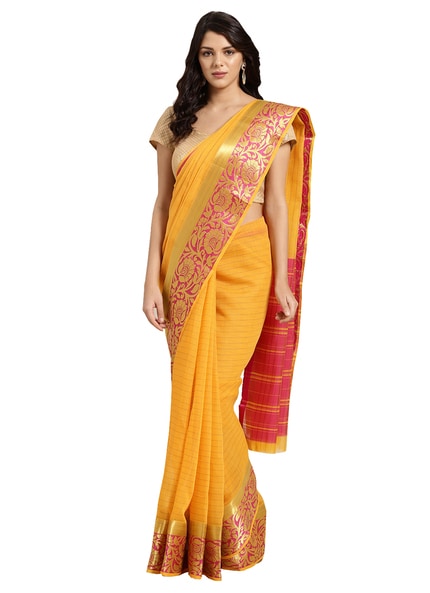 Buy Yellow Sarees for Women by ANAITA Online | Ajio.com