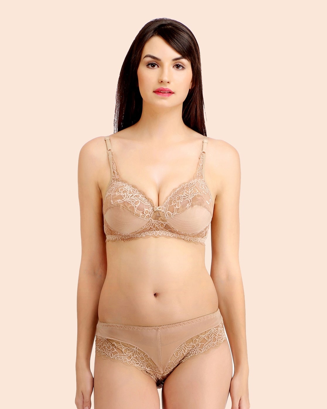 Generic Mierside Sexy Lace Push Up Bra Women Underwear Beige