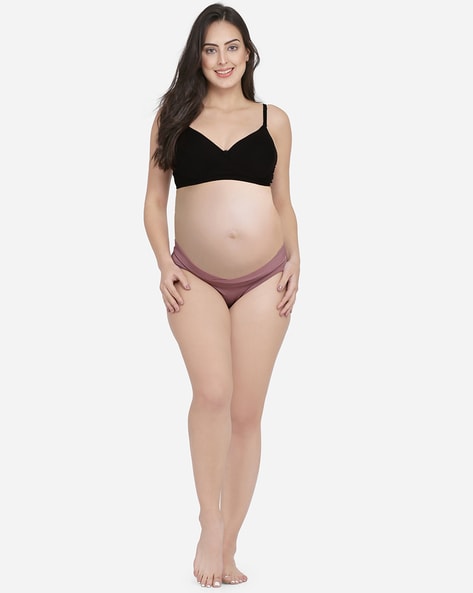 HUPOM Pregnancy Underwear For Women Underwear Pants Casual Tie Drop Waist  Pink XL