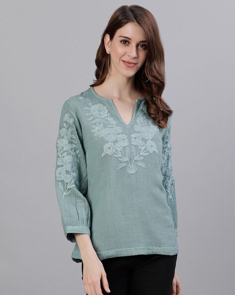 Floral Embroidered Top