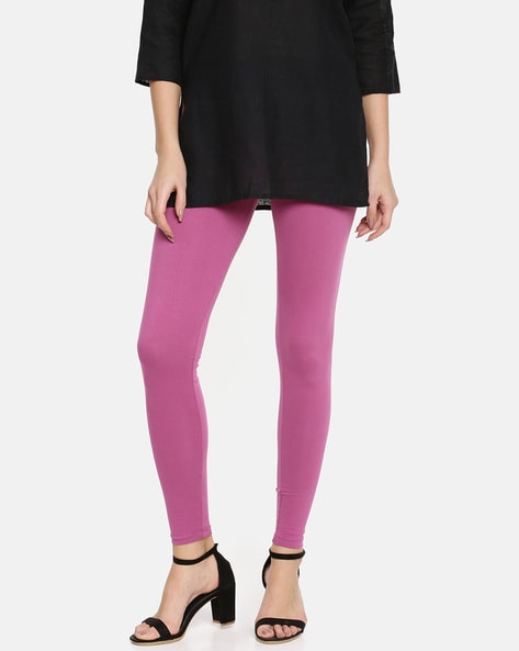 Buy Navy Blue Mid Rise Zip Detail Ankle Length Skinny Fit Leggings Online  In India.