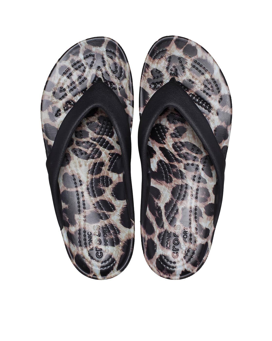 Ajio Leopard Crocs Women Kadee II Animal Print Thong-Trap Flip-Flops