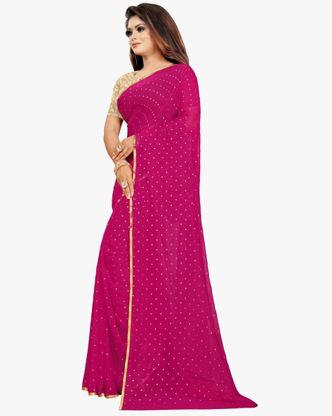 Light Pink Plain Chiffon Saree – Leemboodi