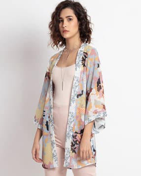 shaye Printed Shrug with Kimono Sleeves-picture-29