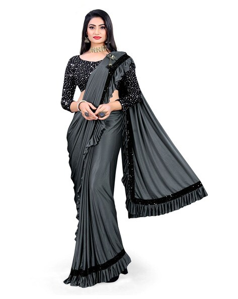 Buy Grey Sarees for Women by Vedatrayi Online