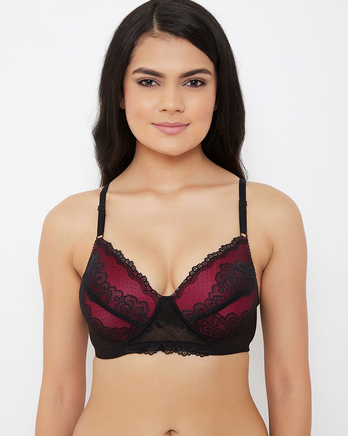 Lace Padded Full Cup Non-Wired Bralette Bra