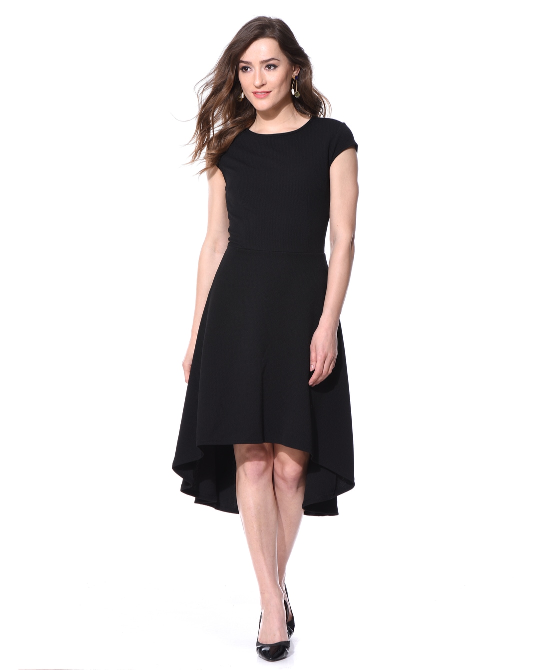 Finelylove Black Dress For Funeral Woman Dresses A-line Regular Short  Sleeve Solid Black L - Walmart.com