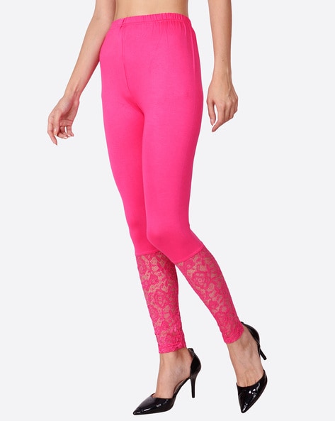 Condor Geometric Lace Tights Pale Pink | Emme.ee e-shop