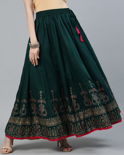 Buy Green Sambalpuri Designer Top and Skirt Online at Classystreet