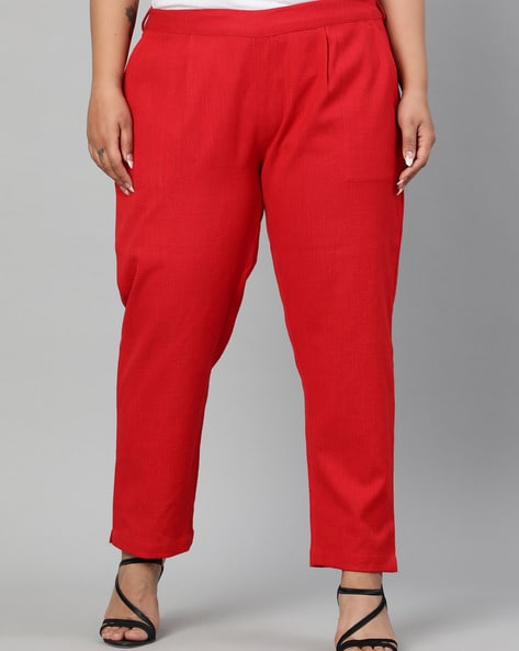 Buy Online Red Cotton Pants for Women  Girls at Best Prices in Biba India COREBOT16004SS20RED