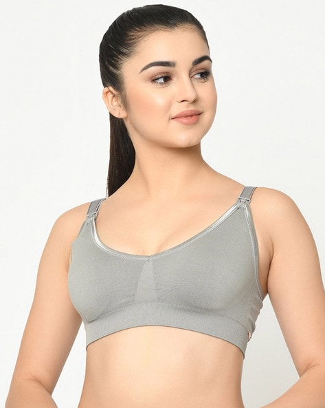 Buy Juliet Grey Non Wired Non Padded Maternity Bra for Women