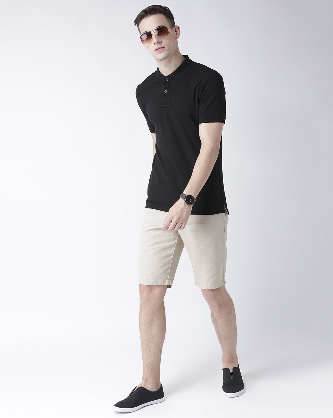 Black polo t outlet shirt outfit