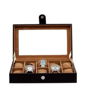 leather world Unisex 10 Slots Watch Organiser Box-picture-15